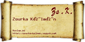 Zsurka Kálmán névjegykártya